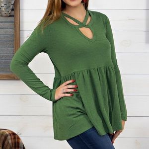 Spaghetti Front Peplum Top